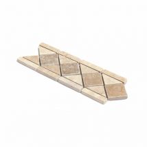 Listel Travertin Mix Light/noce 10x29x1 Cm - Bricoman
