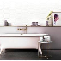 Carrelage Hexagonal Plato Blanc Brillant 10x30 Cm - Bricoman