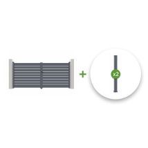 Portail Battant 4m Vogel H.180cm + 2 Poteaux H.190cm Aluminium Gris - Bricoman