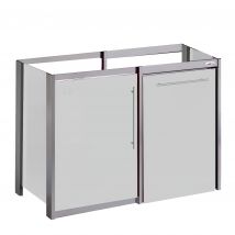 Meuble Sous Évier Métal Moderna Metalline Pieds Inox Couleur Glacier 1 Porte 1 Niche Frigo 120x60 Hauteur 87cm - Bricoman