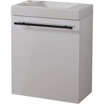 Meuble Avec Lave Mains Hamac Blanc Solo Et Poignée Noire - Bricoman
