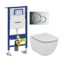 Pack Wc Geberit Up320 + Cuvette Aquablade Tesi + Sigma Chromé Brillant - Bricoman