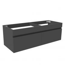 Meuble Sous-vasque 120cm Double Vasque, Meuble De Salle De Bains, Anthracite - Bricoman
