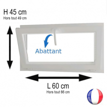 Fenêtre Pvc Abattant 1 Vantail Blanc H 45 X L 60 Cm Avec Poignée Pour Pose En Neuf - Bricoman
