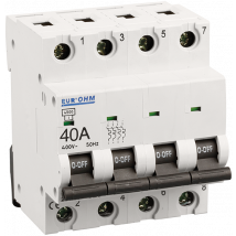 Disjoncteur Tétrapolaires Courbe C Connexion Vis Haut/bas - Ip20/ik02 40a 4,5ka - Bricoman