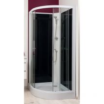 Ondée - Cabine De Douche 1/4 De Cercle Accès D'Angle Transparent Portes Coulissantes 80x80cm Non-hydro Sans Silicone - Gena Ayor - Bricoman