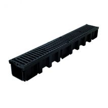 Nicoll Caniveau 130 Connecto Can10bn + 2 Grilles Composite Classe B 125 - Polypropylène Noir - Longueur 1 M - Bricoman