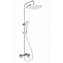 Colonne De Douche Avec Mitigeur Mécanique Blanc / Chrome Et Tête De Douche Xxl De 288mm (satssphp) - Bricoman