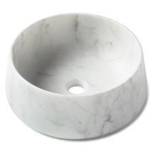 Vasque À Poser Ronde Bol Marbre Blanc 41x16 Cm - Ro'ma Nature - Tecnomat