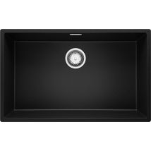 Evier Sous Plan Noir 76x47cm, Evier En Granit 1 Bac + Kit De Vidage, Évier Au Meuble 80cm - London Primagran - Bricoman