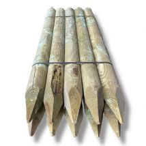 Pack De 10 Poteaux Ronds En Pin Traité Avec Pointe 100x2000 Mm - Bricoman