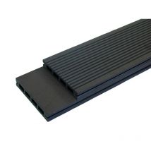 Lame Terrasse Bois Composite Alvéolaire Prima L 220 Cm / L 12 Cm / Ep 19 Mm - Gris Anthracite - Bricoman