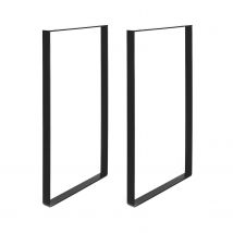 Rei | Lot De 2 Pieds Pour Tables | 385 X 40 X 850 Mm | Fabriqué En Acier | Finition Pores Noirs | Fixation Par Vis | Supporte Jusqu'à 150 Kg - 
