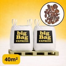 Pack 2 X Big Bag De 1m3 (+/- 40m²) Gravier Pouzzolane Rouge / Noir 12/20 Mm - Livraison Standard - Bricoman