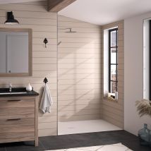 Panneau Mural Salle De Bain Kinedo Kinéwall Design 3 Mm 125x250 Lambris Horizontal Beige - Bricoman