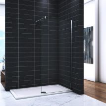 Océan Paroi De Douche 110x200cm En 8mm Verre Anticalcaire Paroi Latérale Douche Italienne Avec Une Barre Stabilitée Extensible - Bricoman