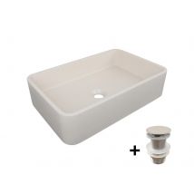 Vasque À Poser Rectangulaire Sandy 50x32,5cm + Bonde - Bricoman