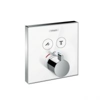 Hansgrohe Showerselect Set De Finition En Verre Pour Mitigeur Thermostatique Showerselect E Encastré Avec 2 Fonctions - Bricoman