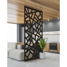 Cloison De Separation Bois Type Claustra Décorative Louva Mdf Noir L.100 X H.180 X 1.9 Cm - Bricoman