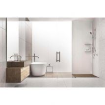 Panneau Mural Vipanel Rénovation Rapide Pour Salle De Bain, Blanc Mat Perlé Mat 100 X 210 Cm, Ep. 3 Mm - Bricoman