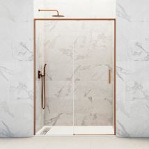 Paroi De Douche Coulissante Twenty - Cuivre - 155-160 Cm - Réversible - Fermeture Amortie - Traitement Anticalcaire - Tecnomat