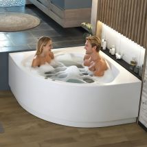 Baignoire Balnéo D'Angle Kinedo Otea 140x140 Système Balnéo Hydromassant Professionnel Star Mixte Tête Bain À Gauche - Bricoman