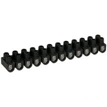 Domino Électrique - Barrette Acier Noire 12 Plots À Vis 25 Mm² - 101a - Bricoman