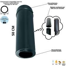 Élément Finition 50 Cm Conduit Double Paroi Isolé Edilinox - Diamètre 130 Mm - Bricoman