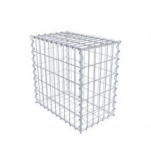 Gabion En Acier Galvanisé 50x50x30cm (lxhxp), Mailles 5 X 10cm, Spirale, Cage Métallique Pour Mur Ou Jardin - Bricoman