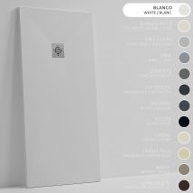 Soulhome Receveur De Douche -résine -gel Coat -texture Lisse/pierre -antidérapant -couleur Blanc - 150x75- Extra Plat 3cm. Standard - Bricoman