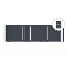 Portail Coulissant 5m Giona H.140cm Alu Gris + Portillon 1m Cimone H.140cm Alu - Bricoman