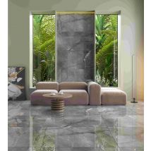 Carrelage Sol/mur Effet Marbre Gris Root Silver L.120 X L.60 Cm - Bricoman