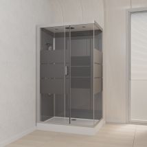 Cabine De Douche Rectangle 110x80x215cm - Silvery Stripe Rectangle - Bricoman