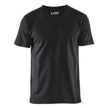T-shirt Col V-noir-s - Bricoman