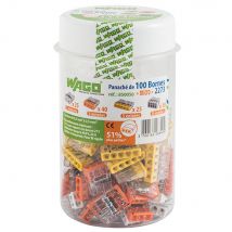Flacon De 100 Mini Bornes Wago, 24 A, 450 V, Connexion Push Wire , Fils 0,5-2,5 Mm², Boîtier Transparent, Test Intégré - Bricoman