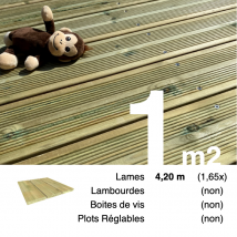 Planches De Terrasse Pin Autoclave Vert Pour 1 M² • Longueur 4,2 M - Bricoman