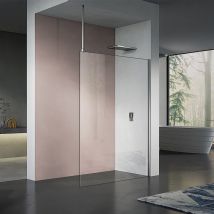 Grand Verre Paroi De Douche Fixation Verticale 130x200 Profilé Et Accessoires Chromés Verre Anticalcaire - Bricoman