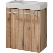 Meuble Lave-mains Strié Bois Pour Robinet À Gauche Solo - Bricoman