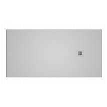 Receveur De Douche En Résine Lm Slate - 110x100 - Ral 9003 - Couleur Blanc – Extra-plat – Valve Et Grille Laquée Incluses – Classe C3 - Bricoman