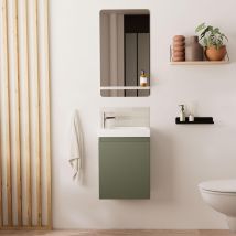 Meuble Lave-mains Lisa + Robinet Chromé + Miroir Rectangulaire - Bricoman