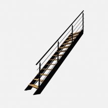 Escalier Bois Droit Noir Avec Garde-corps À Led Intégrées, Spectra Kordo - Bricoman