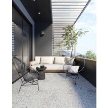 Carrelage Sol/mur Effet Terrazzo Gris Terrazzo Grey Mat Int/ext L.120 X L.60 Cm Ceralux - Bricoman
