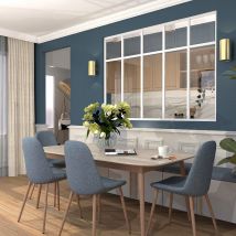 Verrière Aluminium 5 Vitrages Clair, 5 Traverses Horizontales Décorative - L 173 × H 123 - Blanc - Bricoman