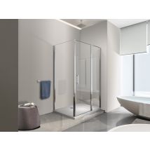 Nala Douche De 6 Mm - Paroi Fixe Laterale Et Face Frontale - Porte Battante (receveur Non Inclu) – 86,5-89 Fixe X 117-120 Petite Mur+vantail (50+70) -