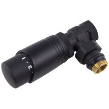 Robinet De Radiateur Noir Mat Thermostatique Equerre 15x21 (1/2) Noyon & Thiebault - Bricoman