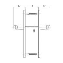Garniture Eva-e Sur Plaques De 24mm - Carré (mm) : 8 - Entraxe (mm) : 92 - Ep. Porte (mm) : 58-70 - Finition : Blanc Ra - Tecnomat
