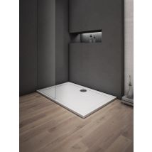 Aica Receveur De Douche Extra Plat 150x80cm Résine Et Charges Minérales Blanc Rectangle - Bricoman