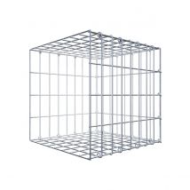 Gabiona - Gabion À Monter En Longueur 40 Cm X 40 Cm X 40 Cm (l X H X P), Maille 5 X 10 Cm, Anneaux En C, Avert.: Il Manque Une Grille - Robuste -