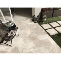 Carrelage Extérieur Imitation Pierre - Crosscut Cream 66x44x1 Cm - Bricoman