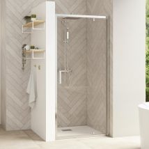 Porte De Douche Porte Pivotante Smart Design L 1,00 M H 2,05 M Verre 6mm Anti Calcaire Transparent - Bricoman